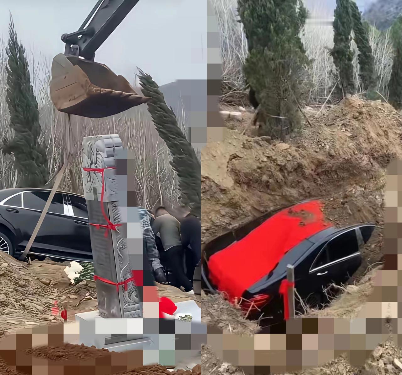 万万没想到，用奔驰车陪葬，也太离谱了！
 
听家里老人说，活了一辈子，见过陪葬金