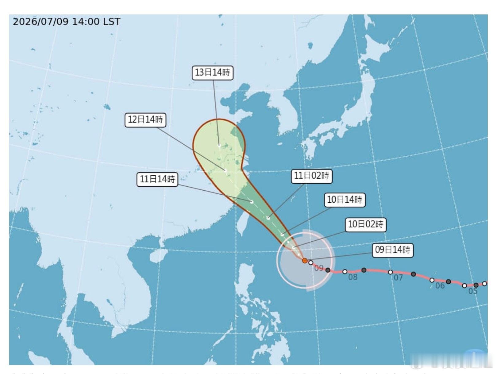 巴威暴風圈10日逐漸影響台灣　下午通過北部海面氣象署今天發布強颱巴威海警，提醒將