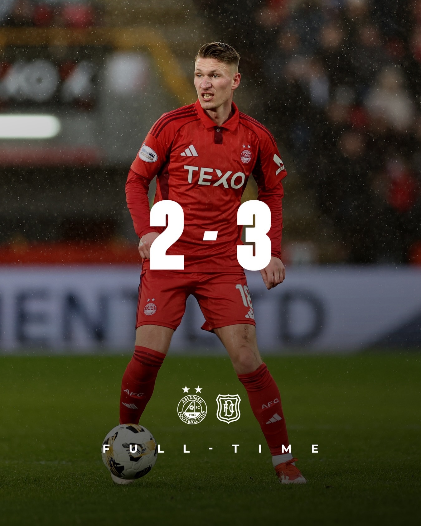 苏超 阿伯丁主场2：3不敌邓迪FC队，拉泽蒂奇🇷🇸第67分钟替补出场。