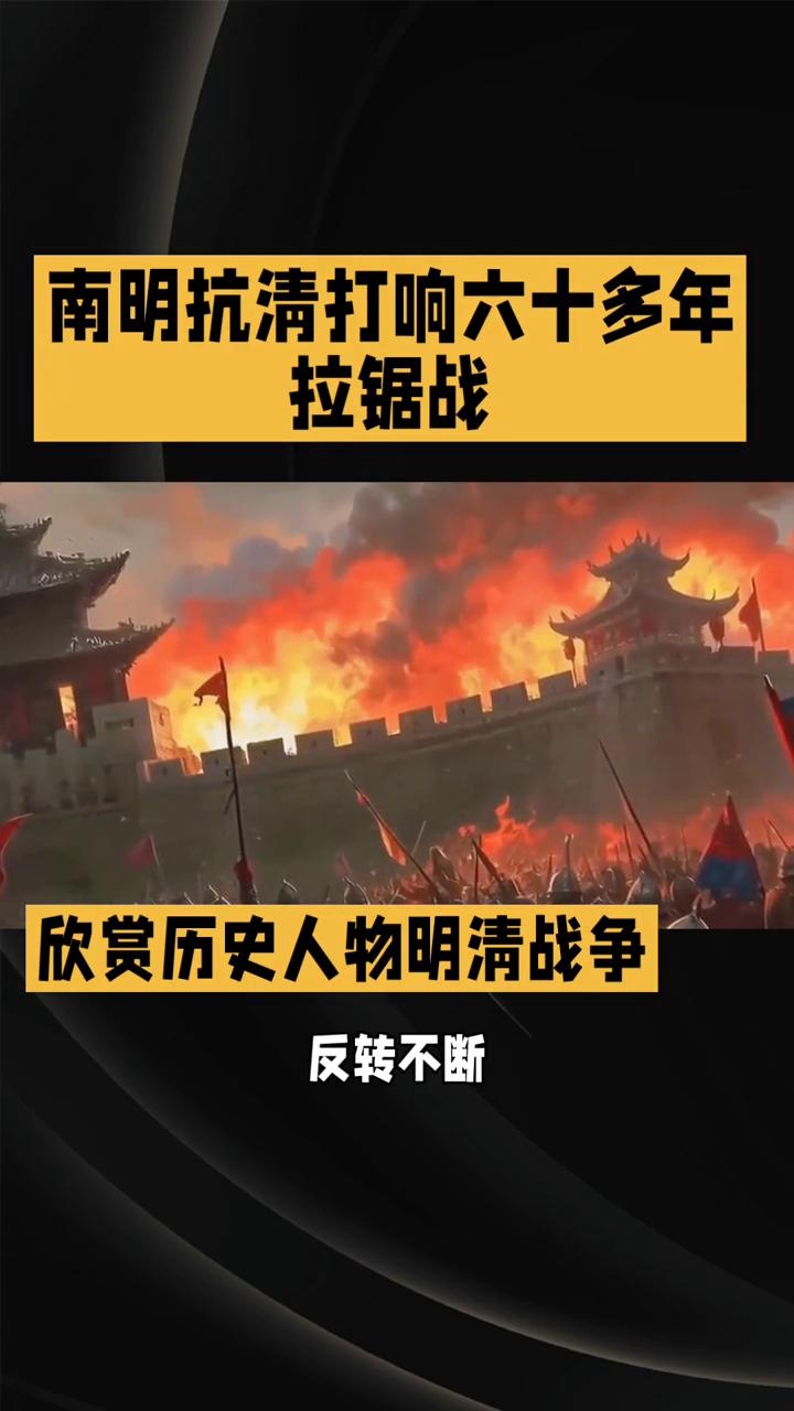 南明抗清打响六十多年拉锯战。
欣赏历史人物明清战争。别被网上明清战争"一边倒"的