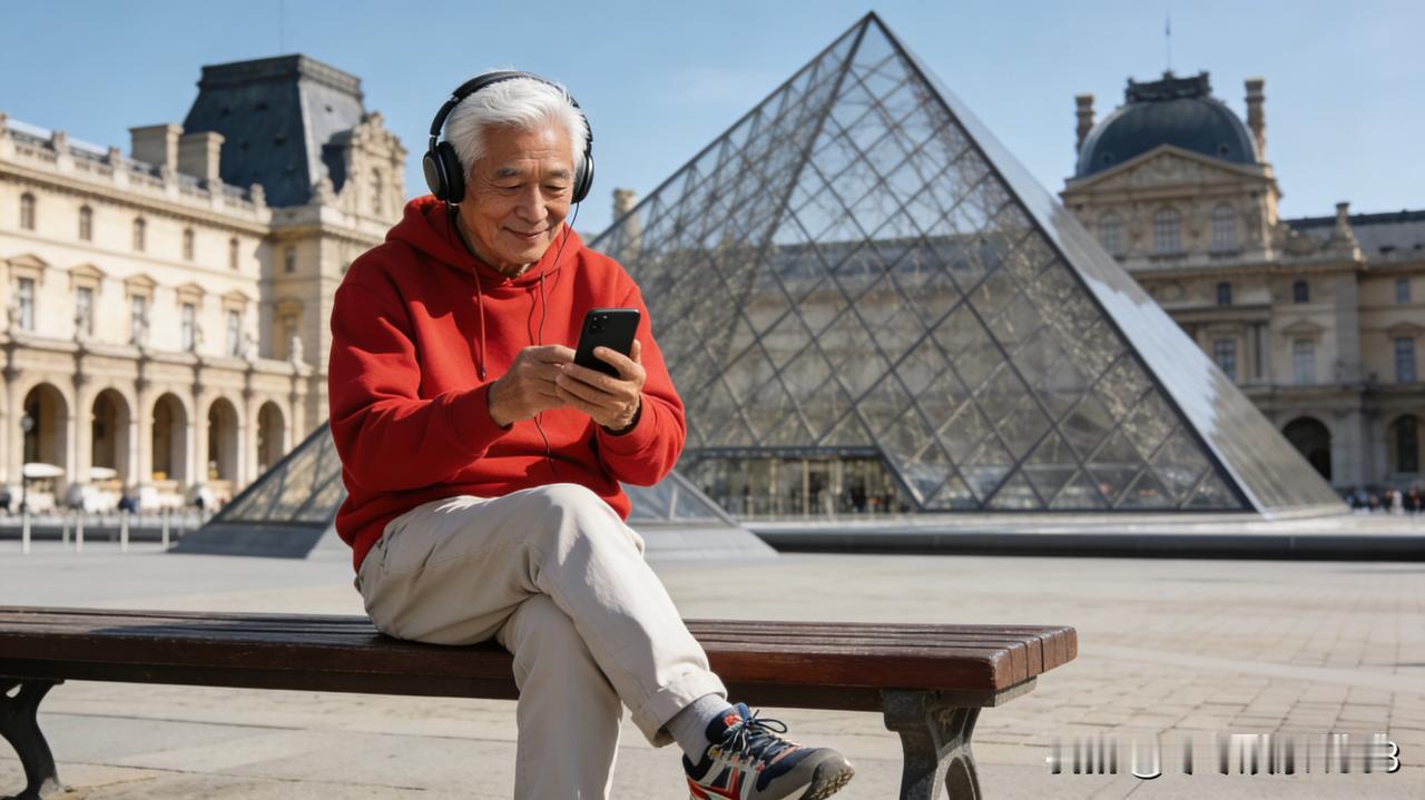 最近一位大爷的巴黎旅游照在网上火了 —— 没有滤镜修饰，没有刻意摆拍，他穿着朴素