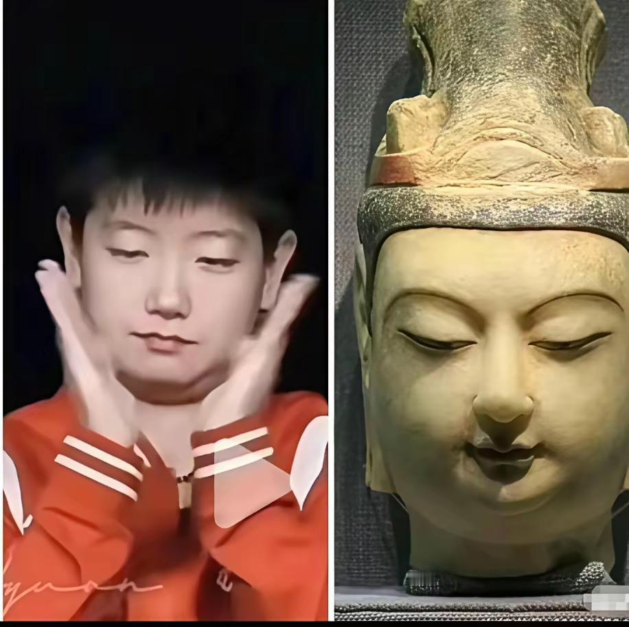 把莎莎和佛祖放在一起
还真有点像～
这可是人间少有的福像啊！
如此来看
人间一尊