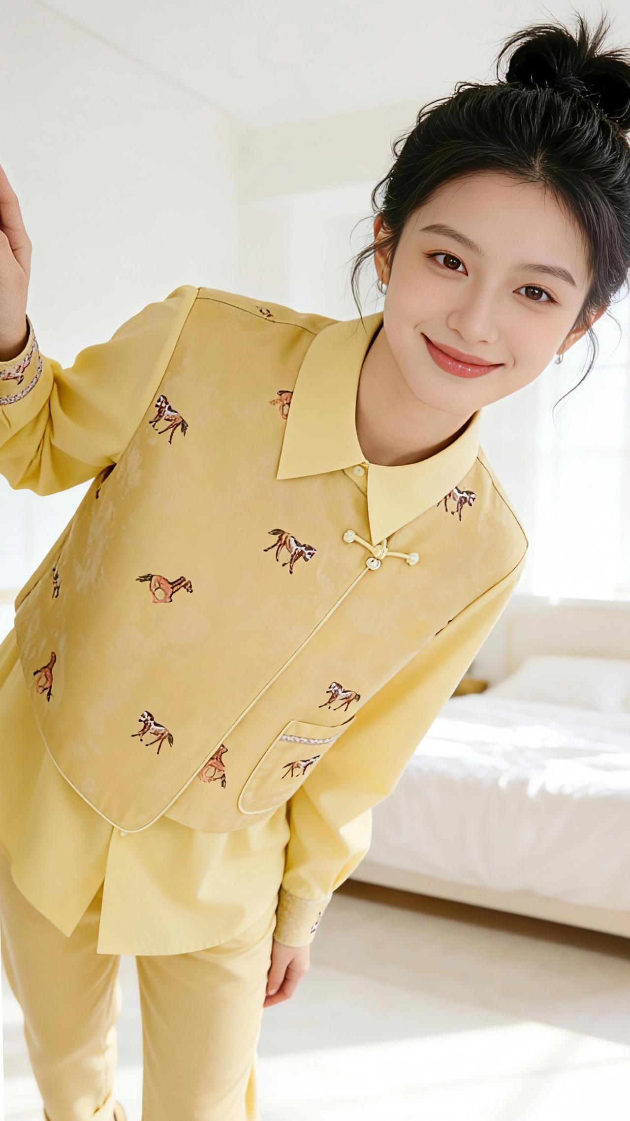 暖黄里的新中式温柔
 
晨光透过素白的窗纱，漫进简约的室内，将空气揉成了柔软的奶