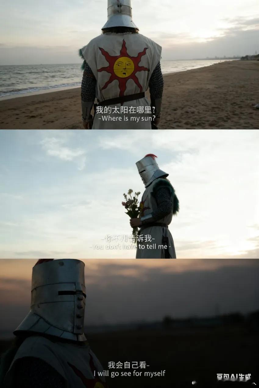 最近豆包一键生成海边文艺风写真图：一组三宫格胶片质感艺术感写真图，场景为海边沙滩