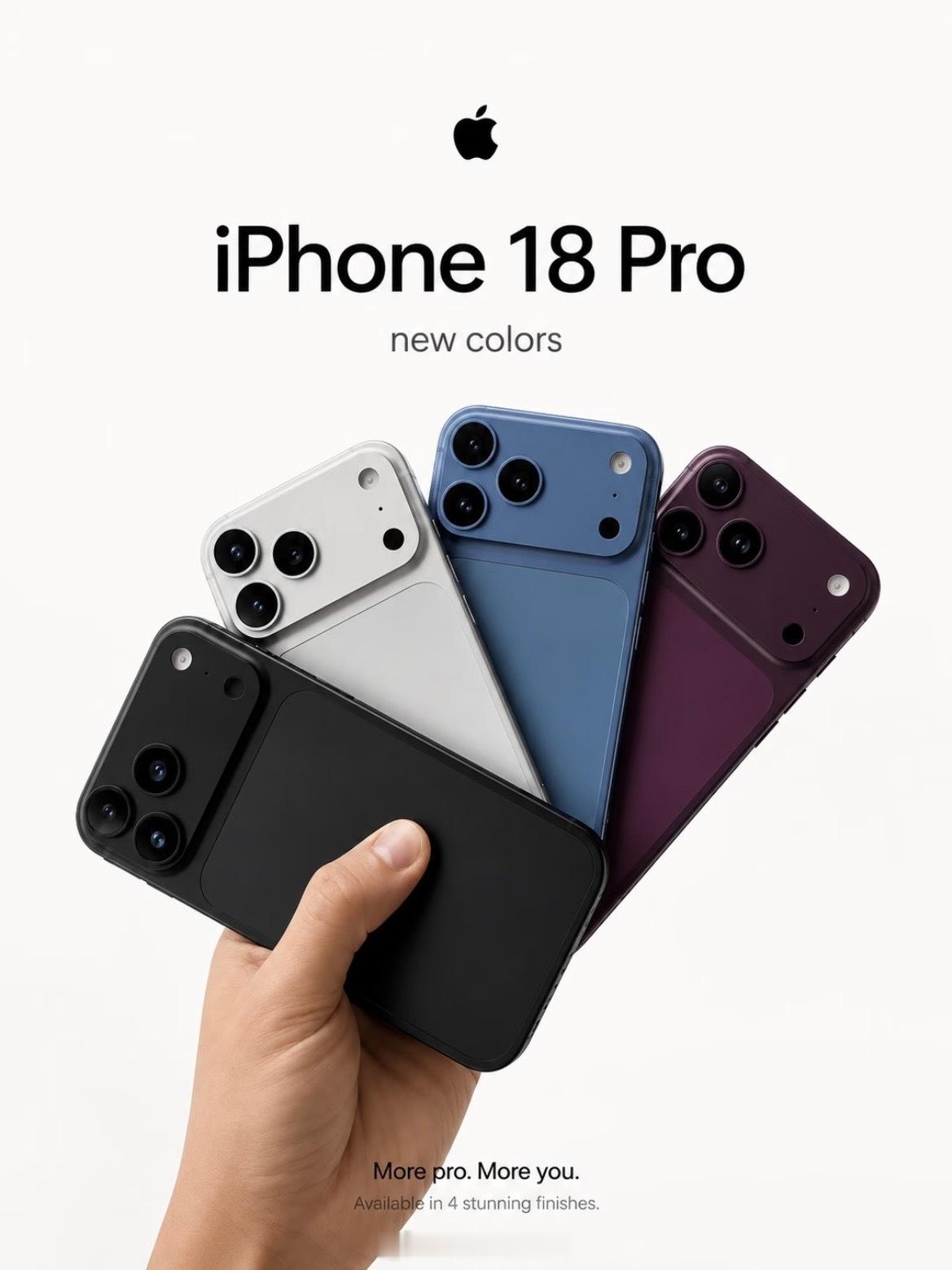 iPhone18Pro两种新配色有消息称，苹果正在为iPhone18 Pro开发