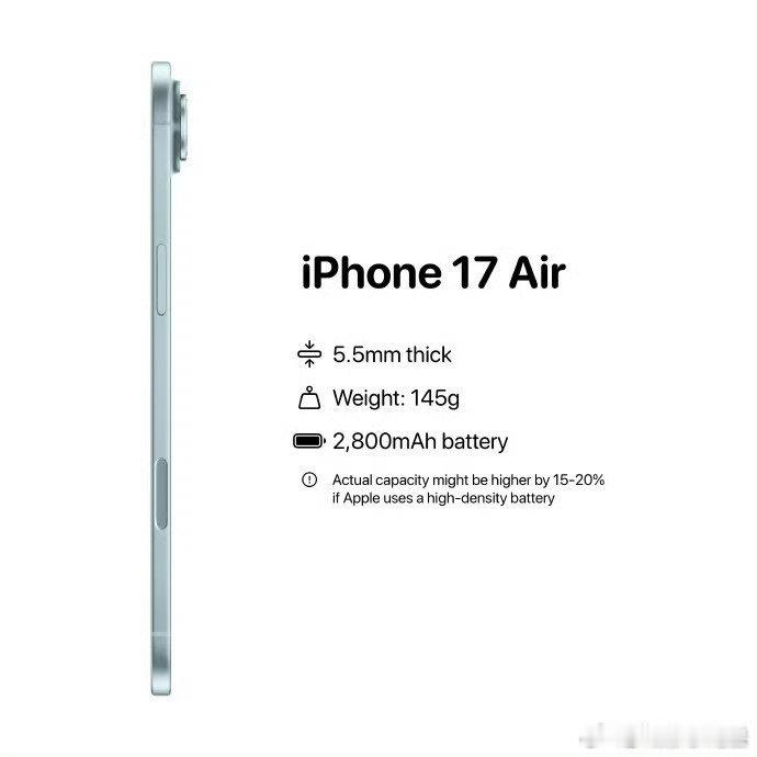 轻薄与续航难两全，iPhone 17 Air 网传电池仅 2900 毫安，你会为