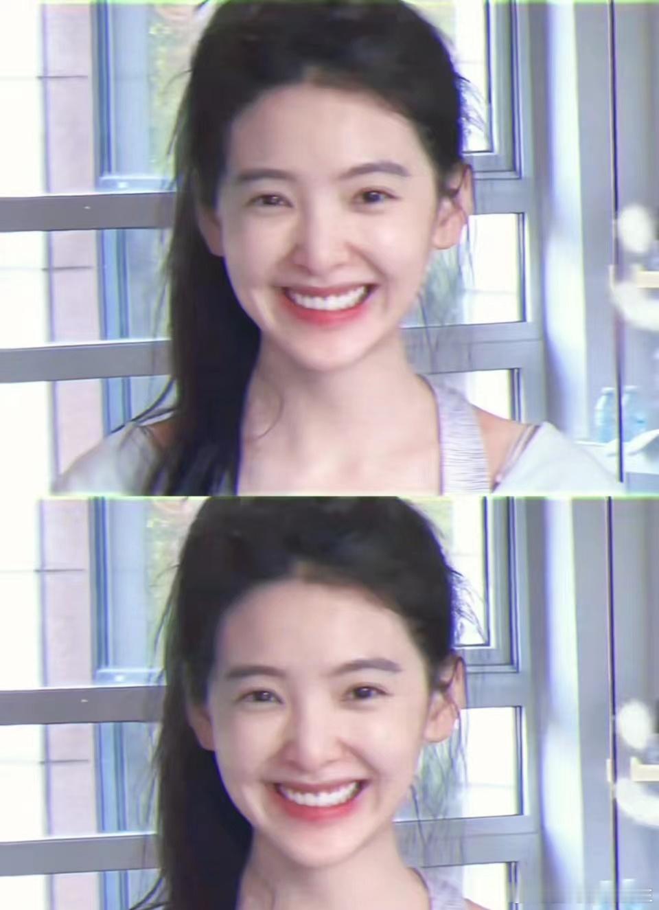 怪不得被称为国民校花，章若楠一笑起来感觉整个世界都明媚了[心]#章若楠[超话]#