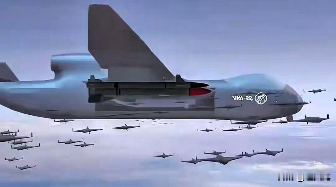 好家伙，咱们的“九天”无人机航母真飞起来了！那体型，跟一架小型客机似的，肚子里却