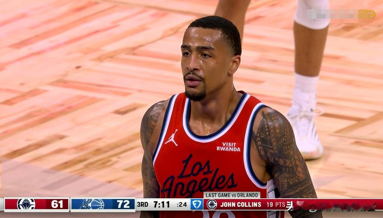 快船大将科林斯真是难堪大用！在今天快船客场以101：129惨败于魔术的比赛中，科