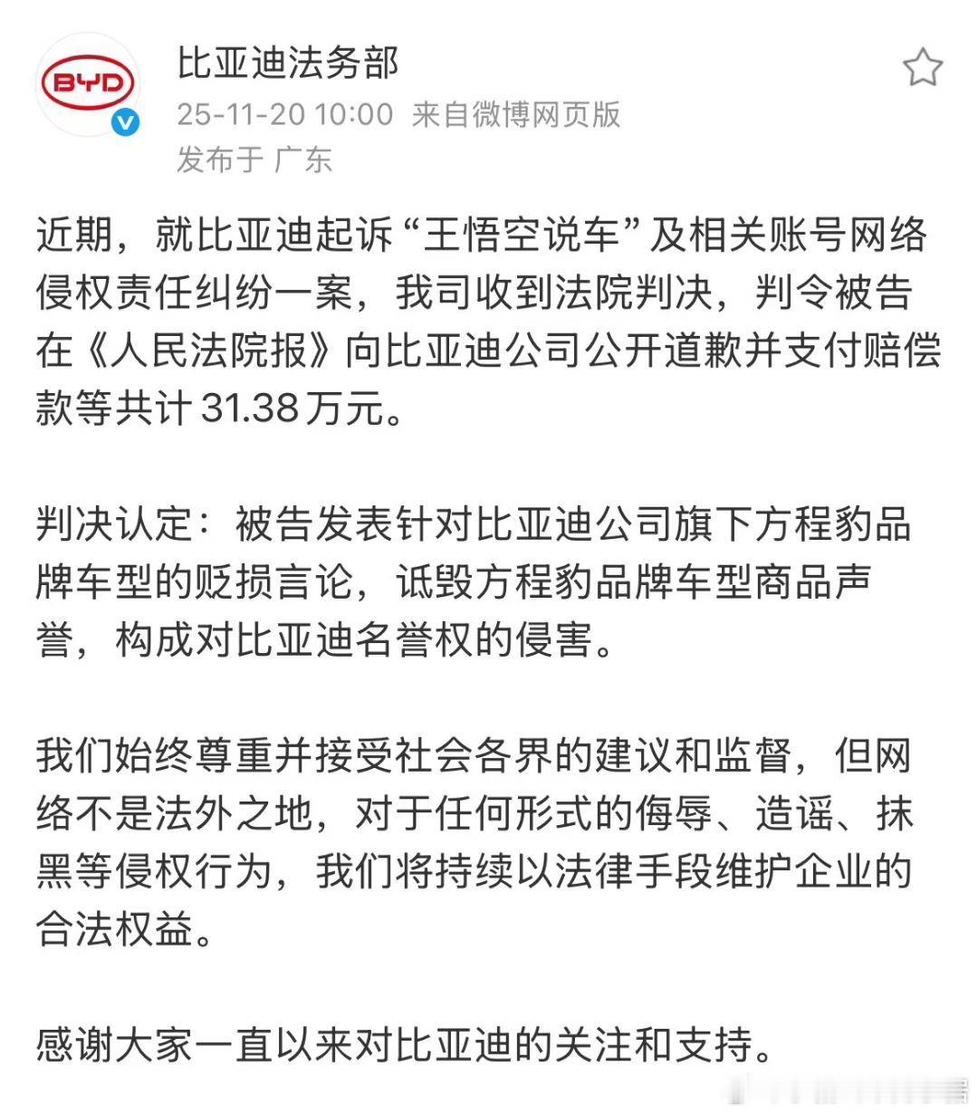 支持比亚迪！打击黑公关！拿起法律武器保护自己！