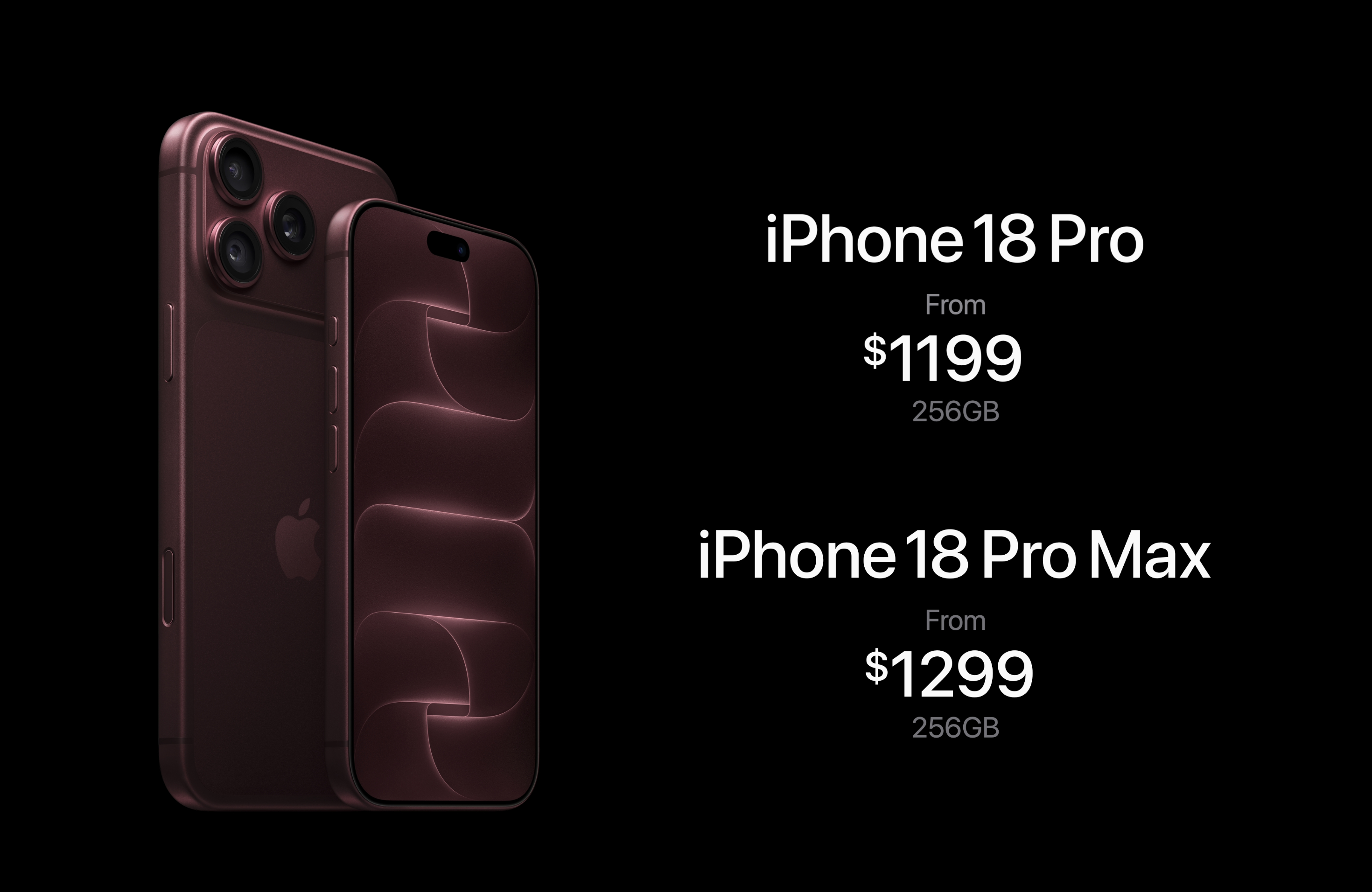 价格来了！256GB 起步，iPhone 18 Pro 1199 美元；iPho