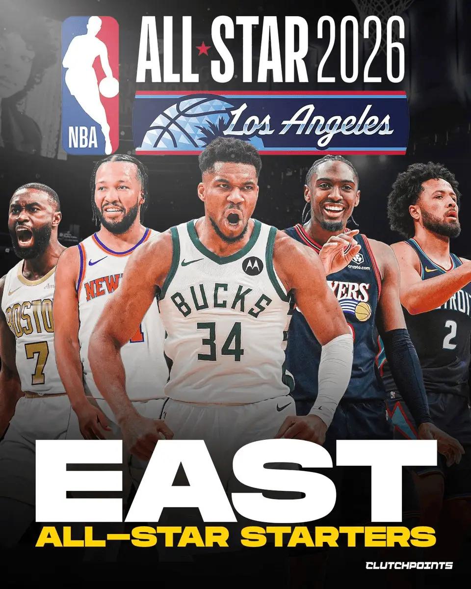 东部全明星首发：布伦森、字母哥、马克西、坎宁安、布朗2026nba全明星投票nb