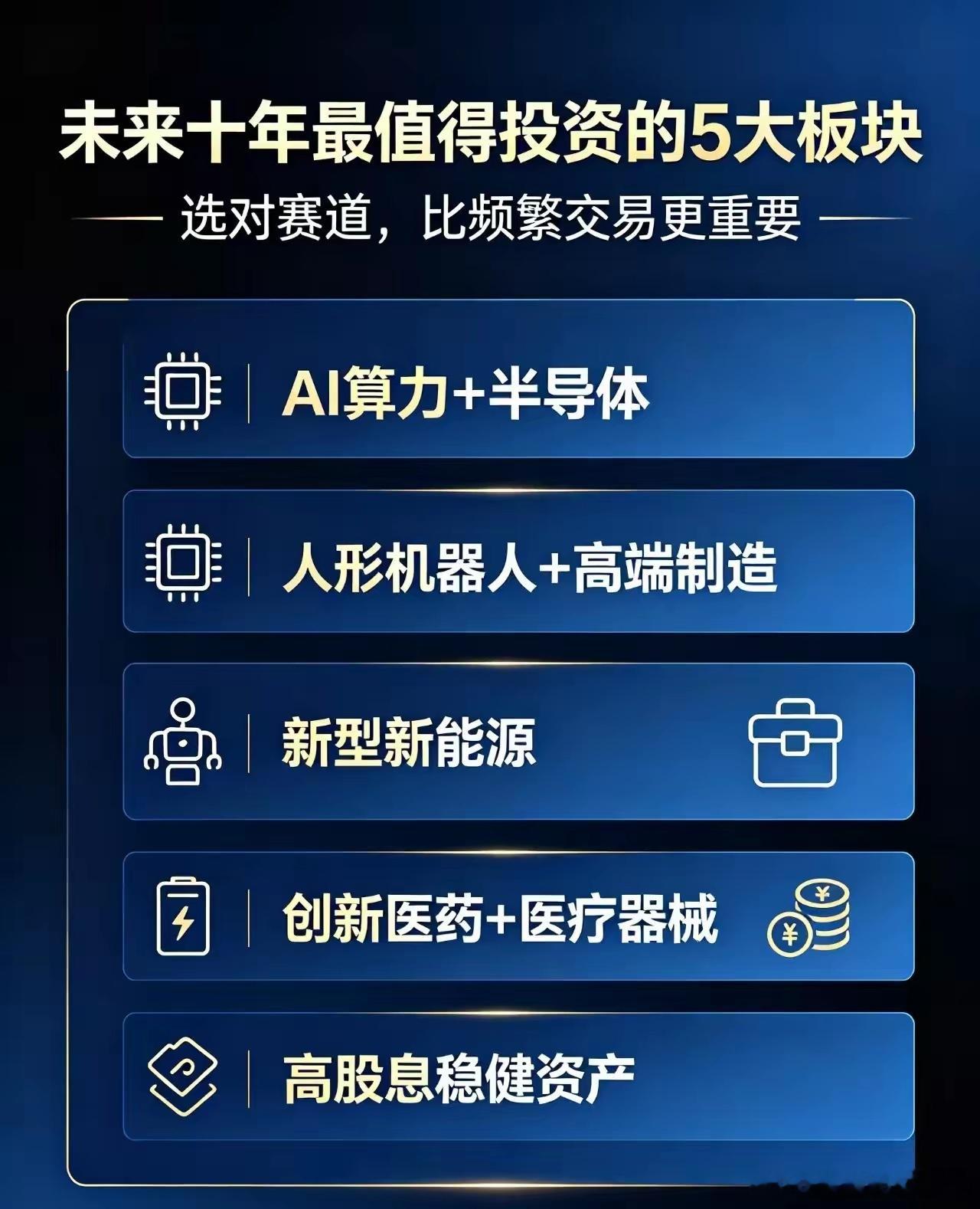 未来十年，最值得坚守的5大投资赛道炒股想要稳定赚钱，不靠运气，靠顺势而为。分享未