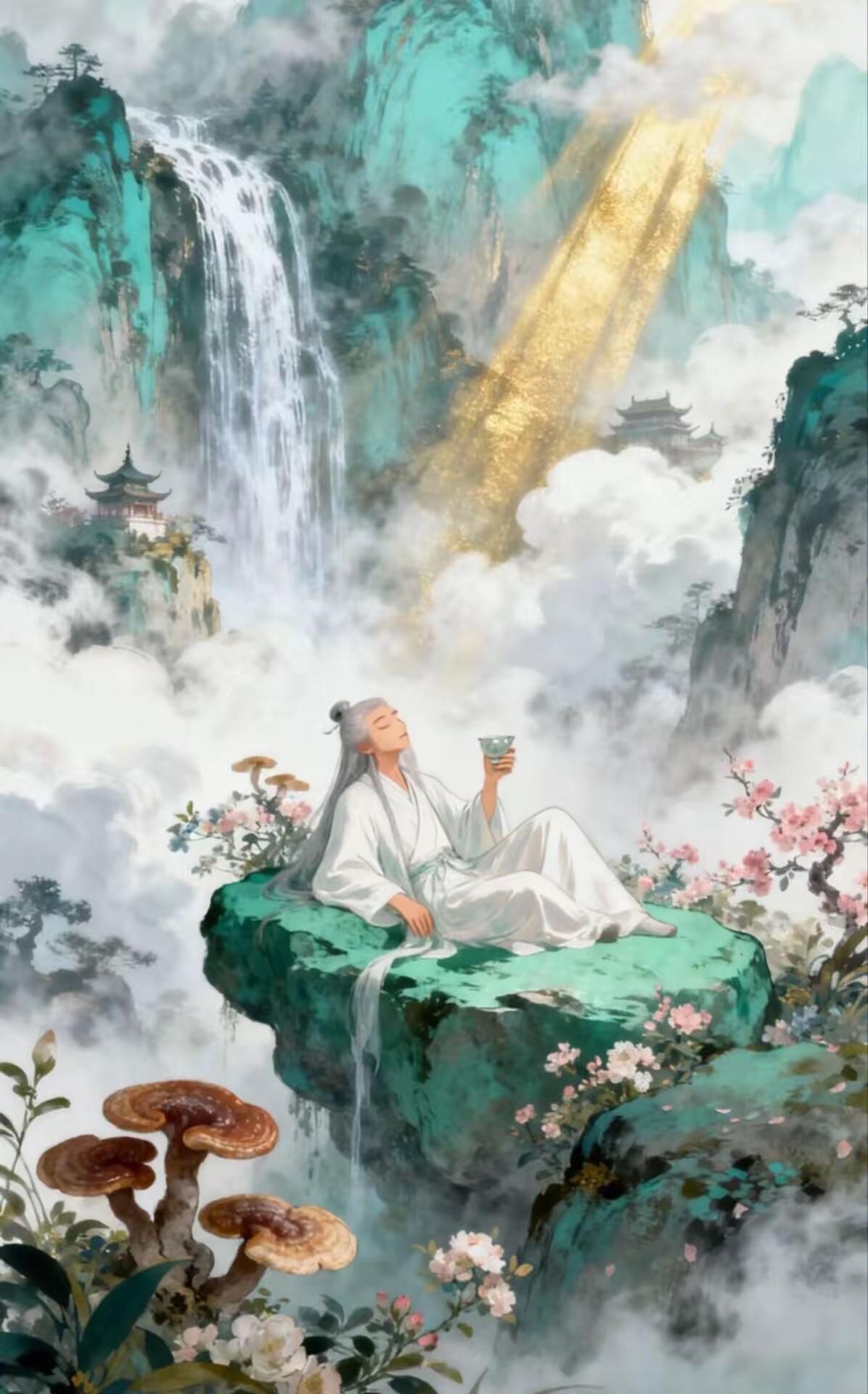 诗里名媛显奇艺，
画中仙境醉凡尘。
横批《名媛与仙境》