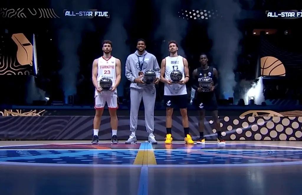 NBA包揽欧锦赛最佳阵容！能赢美国队不？
字母哥、东契奇、申京、瓦格纳、施罗德，