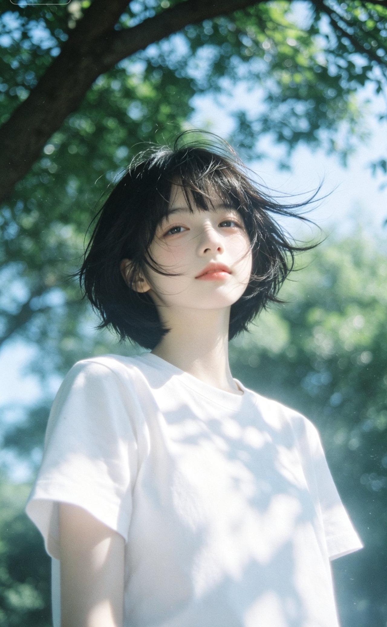 阳光下的少女，微风拂面，清新自然。少女感穿搭的精髓是什么 “安静的美少女”摄影如