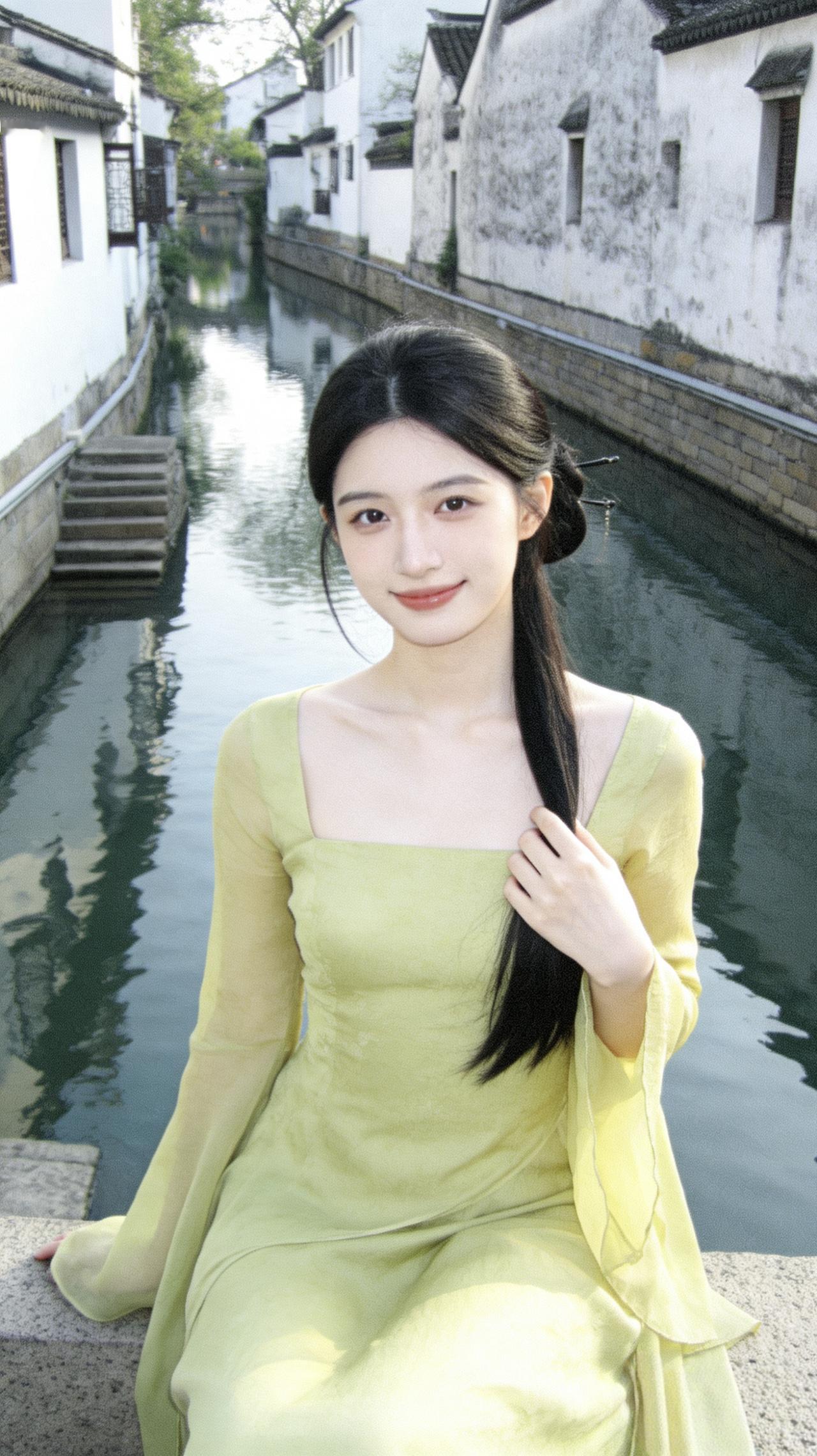 气质的女生有什么特点眉目如画，浅色的衣服凸显了清新脱俗之感