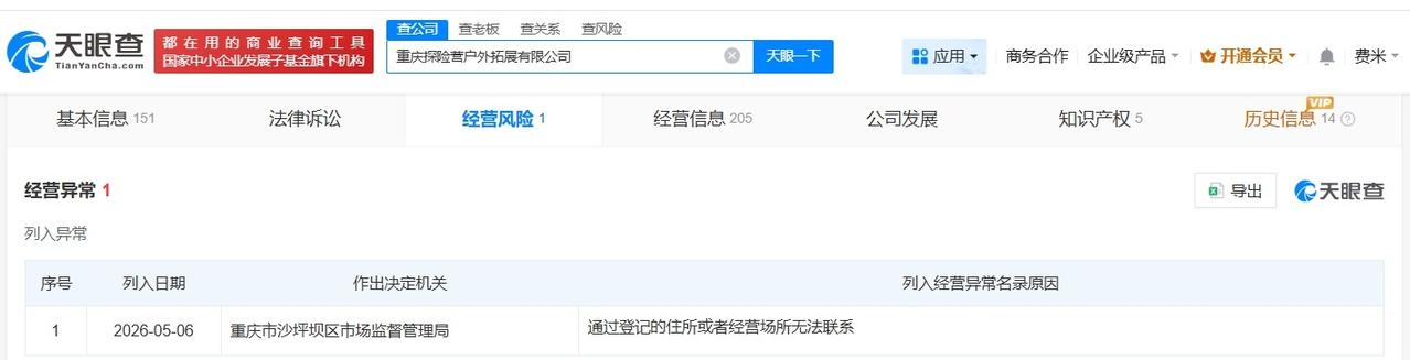 女子秋千坠亡事故涉事方经营异常

女子秋千坠亡事故涉事方被列为经营异常
天眼查A