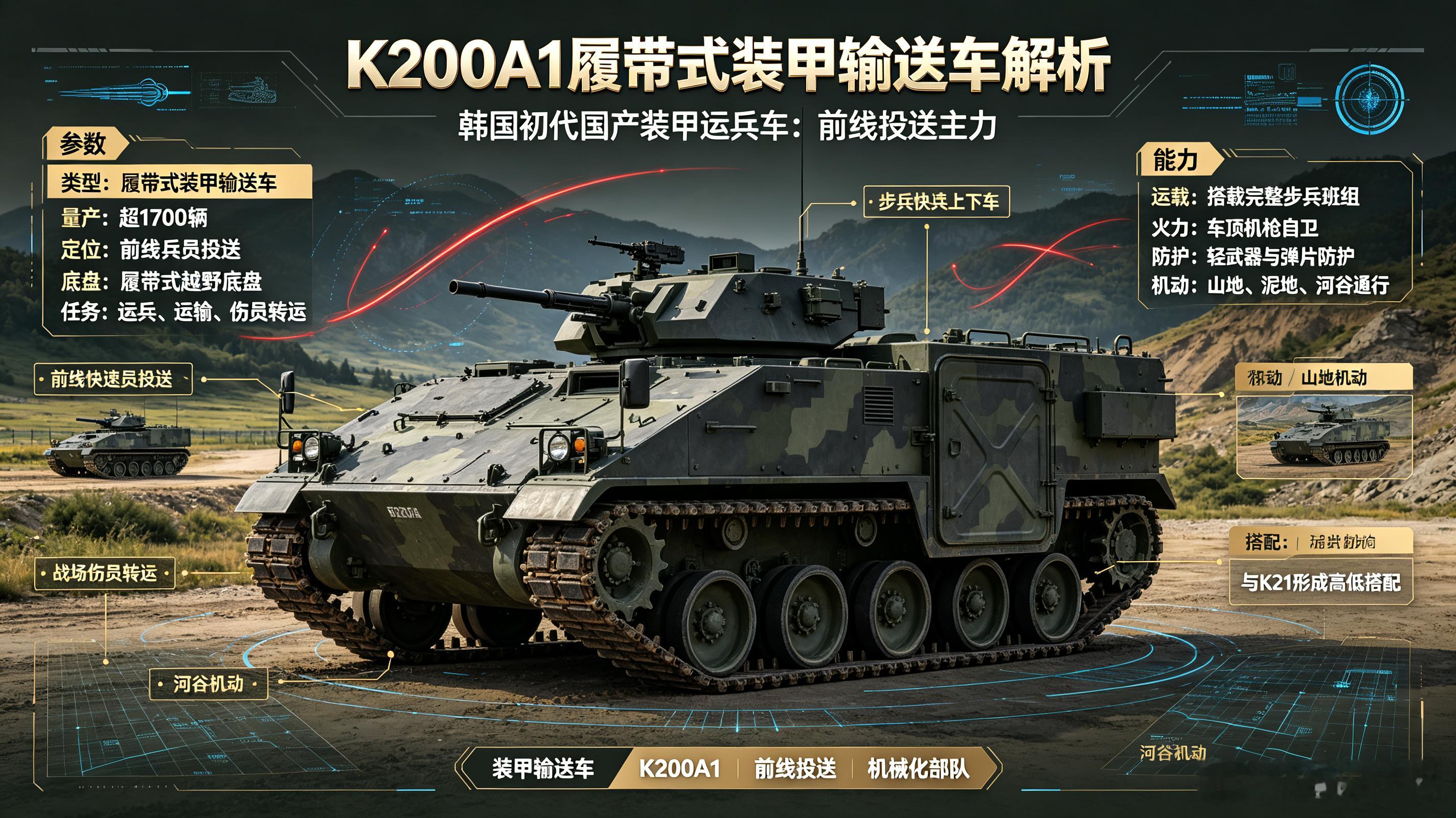 每天认识一件兵器——K200A1履带式装甲输送车今天聊聊韩国装甲力量的“开山之作