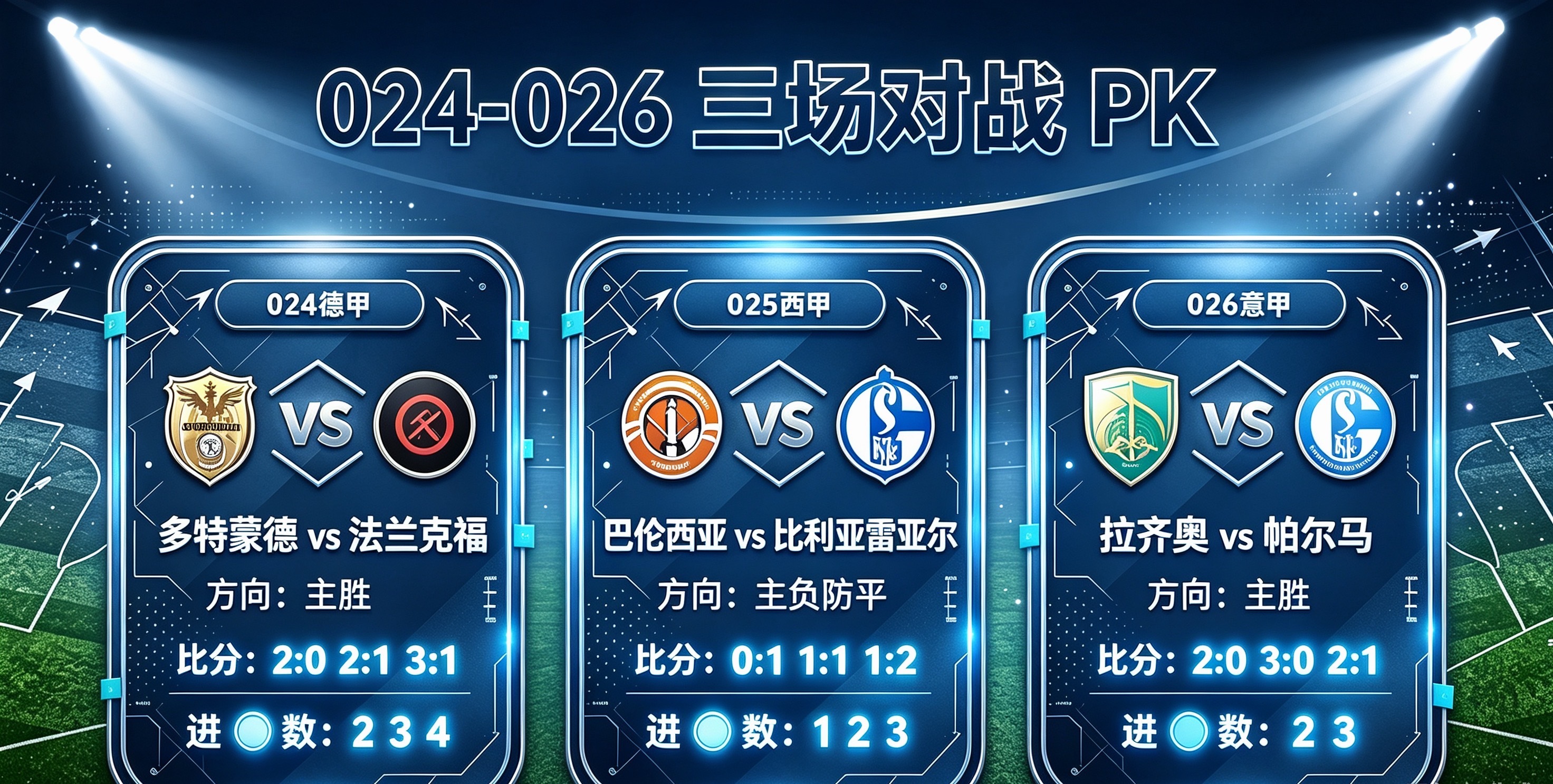 多特蒙德 vs 法兰克福024德甲方向：主胜年龄：2:0 2:1 3:1 进⚽数