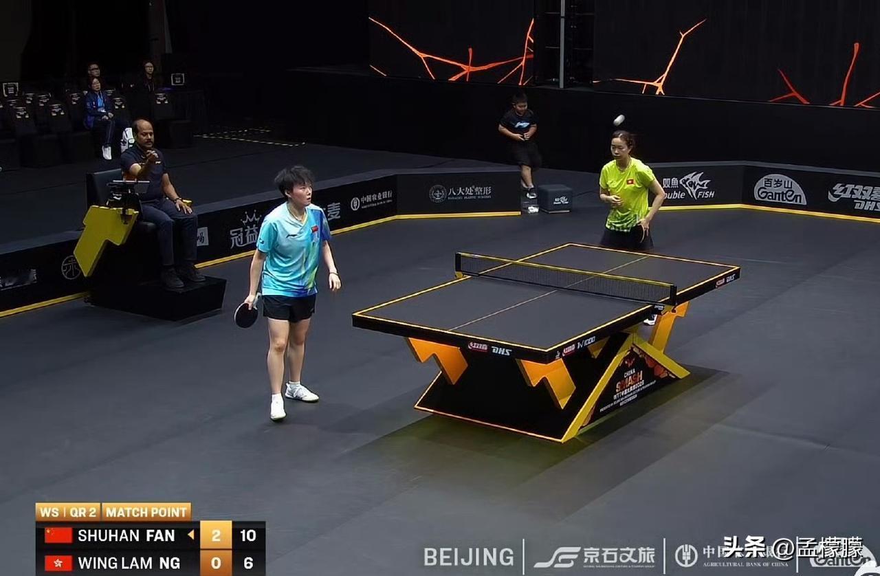女单资格赛第二轮：

🇨🇳范姝涵3比0吴咏琳🇭🇰
（11-6，11-5，