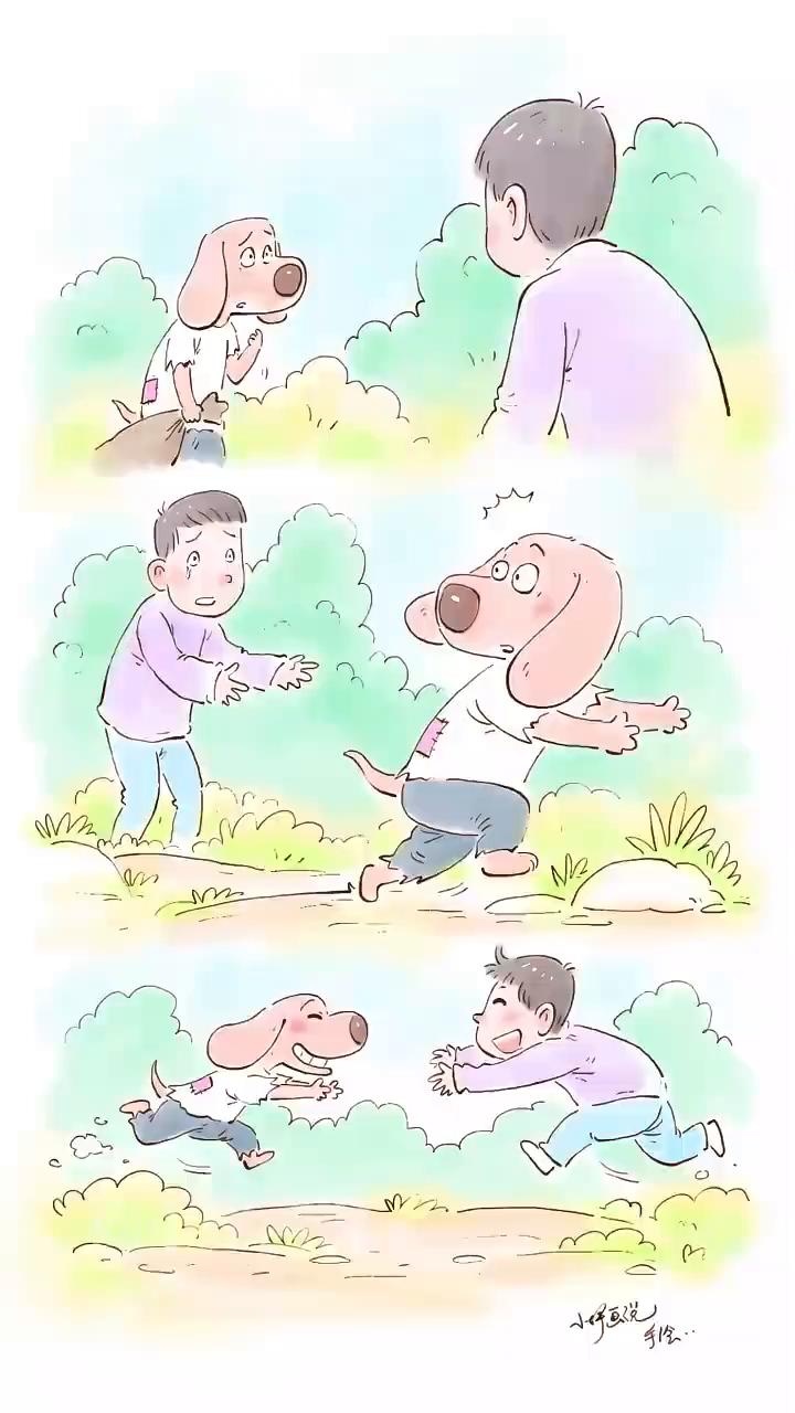 男子得知一年前送人的狗狗被遗弃，驱车千里来接狗狗回家。
狗狗再次上前仔细确认，还