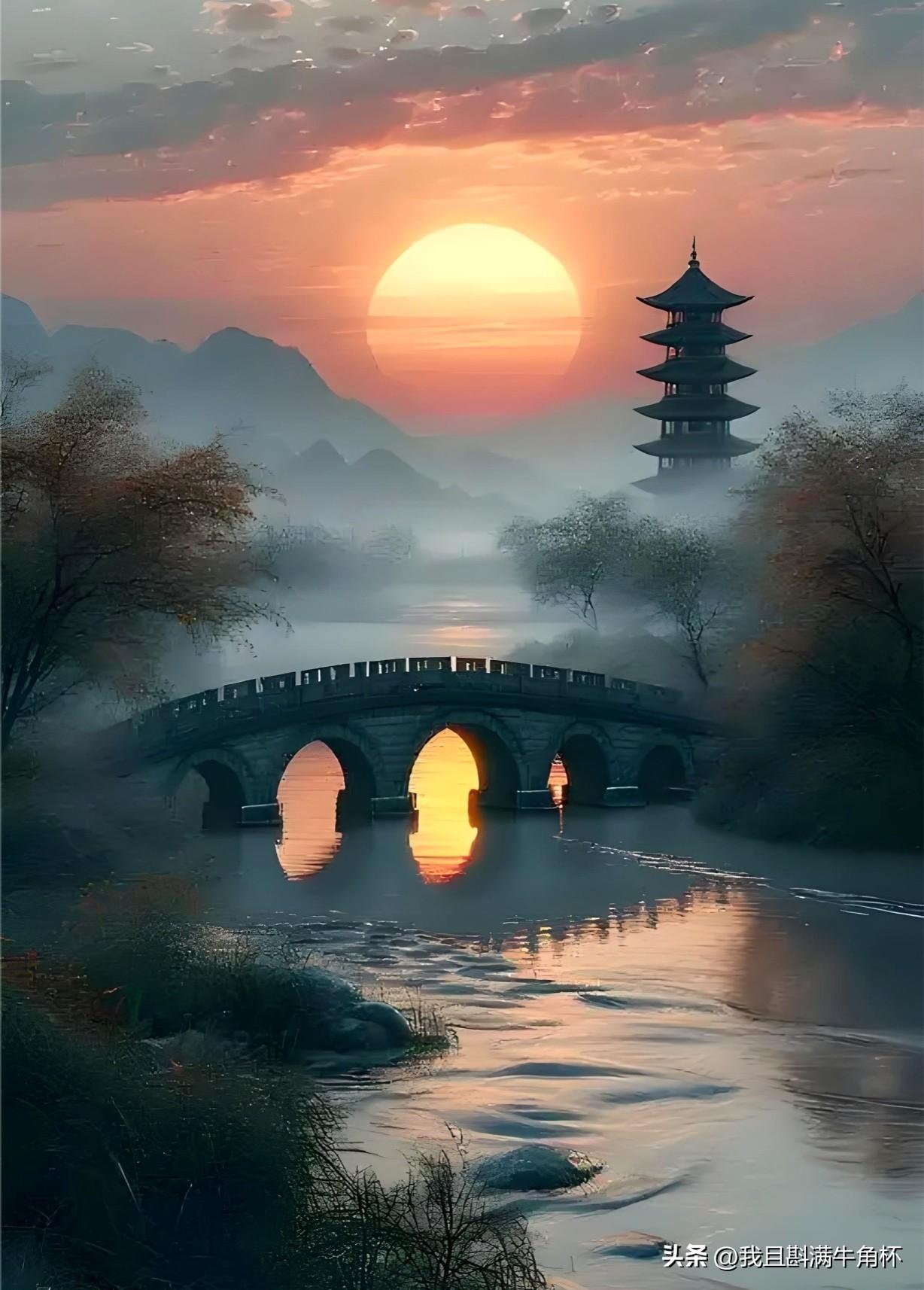 上联：霜桥落日秋怀动
下联：有请雅士[玫瑰][玫瑰][玫瑰]