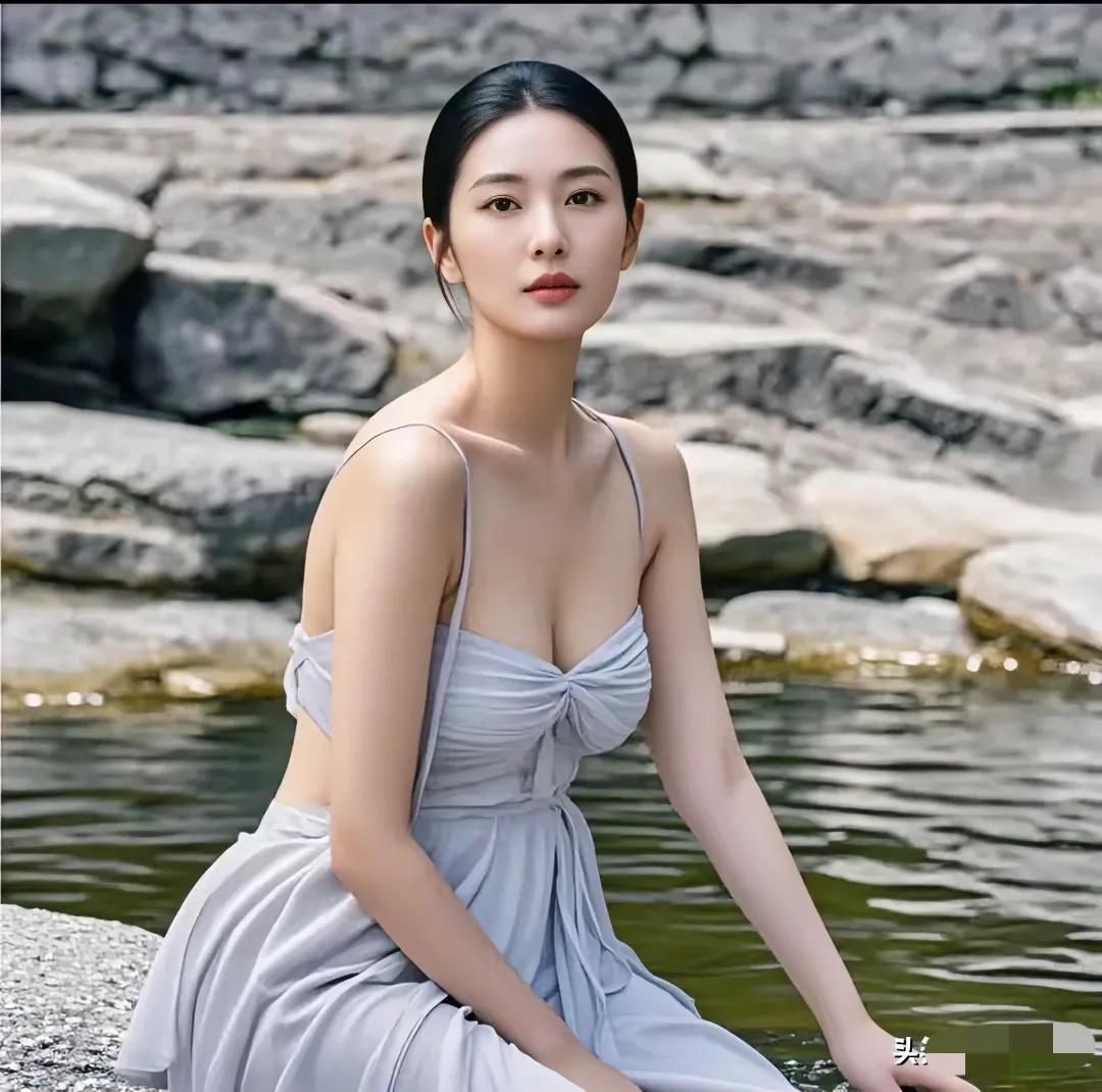 玉颜如雪，纯净而美丽，轻轻抬眼，满目含情，默默凝望，似春日绽放的花朵，周身散发着