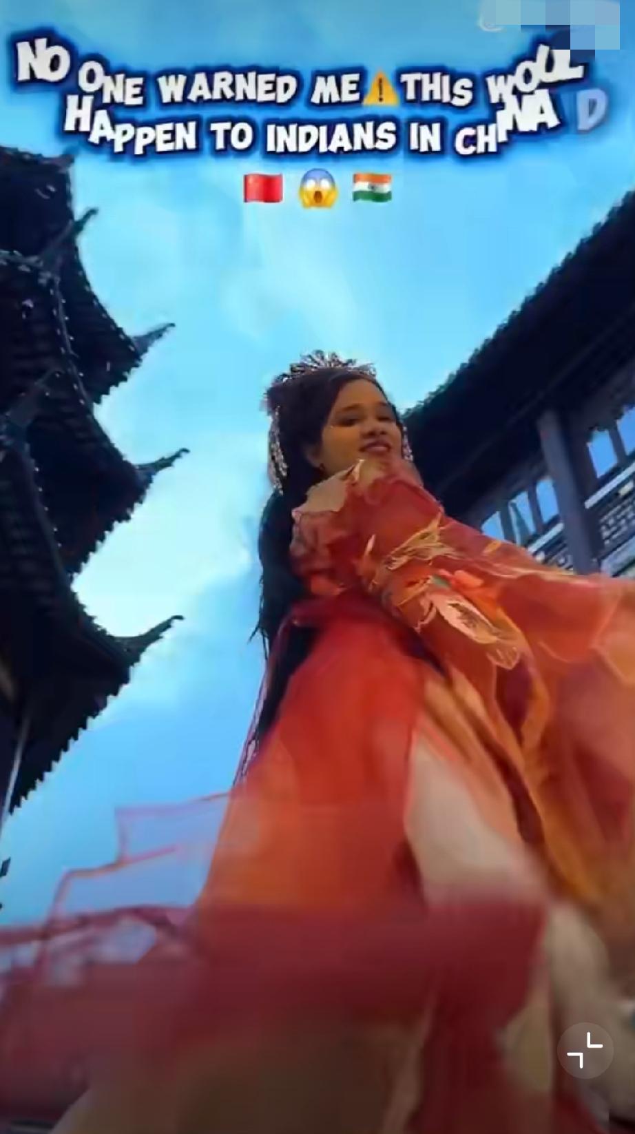 印度女子在中国拍了汉服在油管标题中国人很喜欢印度人喜欢与她们合影印度人来华旅游 