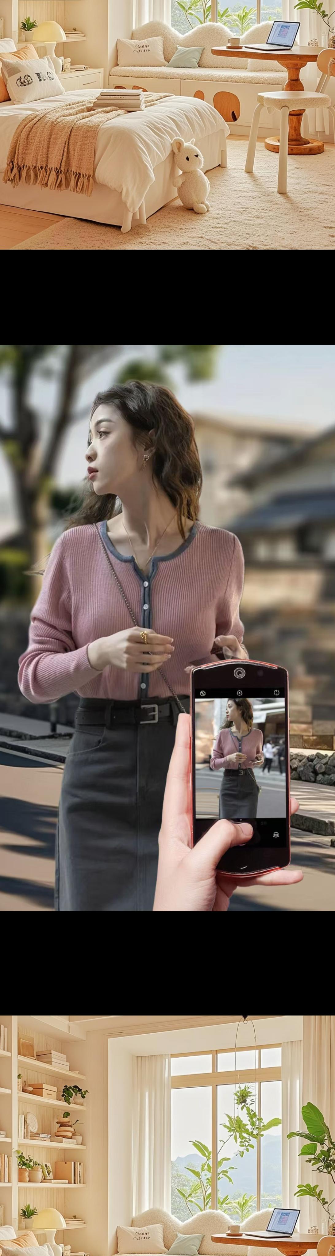 粉紫配灰色清冷高级又浪漫～是粉色，是有点紫里紫气的粉色针织衫吖～搭配灰...