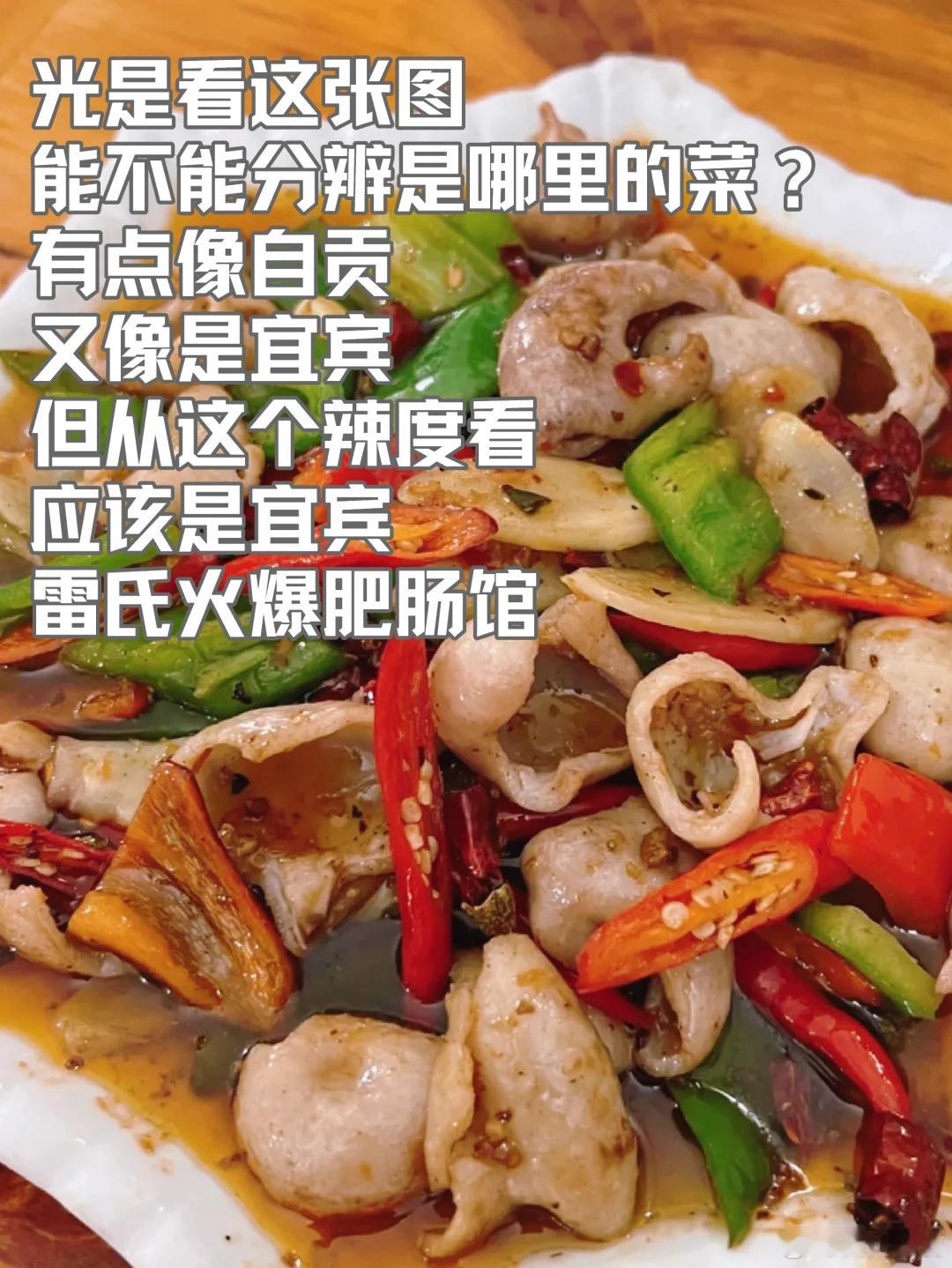 宜宾美食推荐·雷氏火爆肥肠馆江湖菜从十年前走红全川，宜宾菜的热度跟辣度一样，仅次