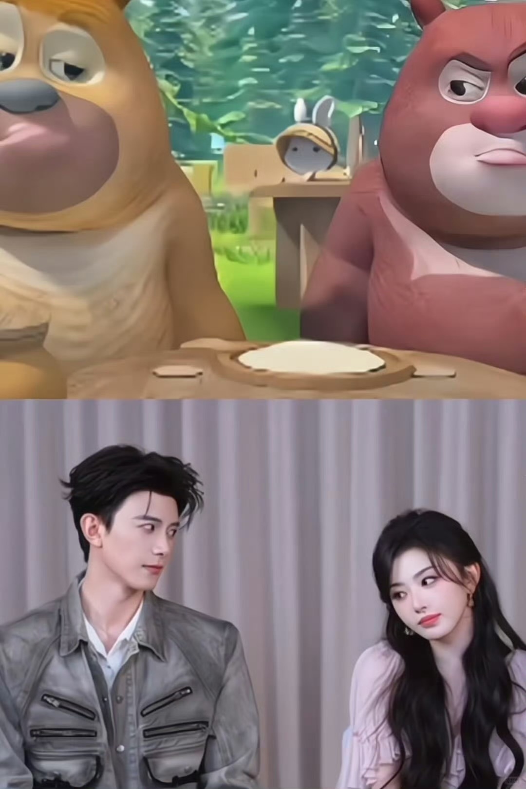 孔雪儿邓凯复刻表情包，不齐而俞每一张都是震撼美味，期待二搭！ 