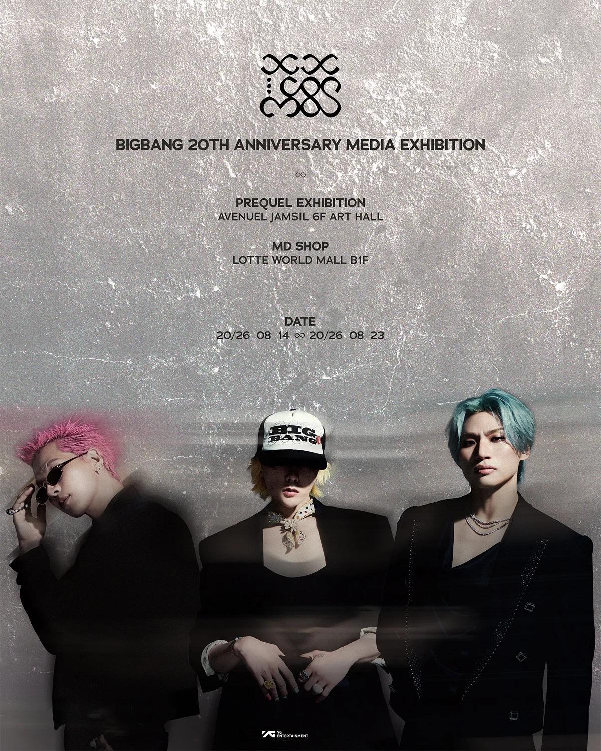 BIGBANG 20周年纪念媒体展览海报公开，3位成员还公开了全新发型 