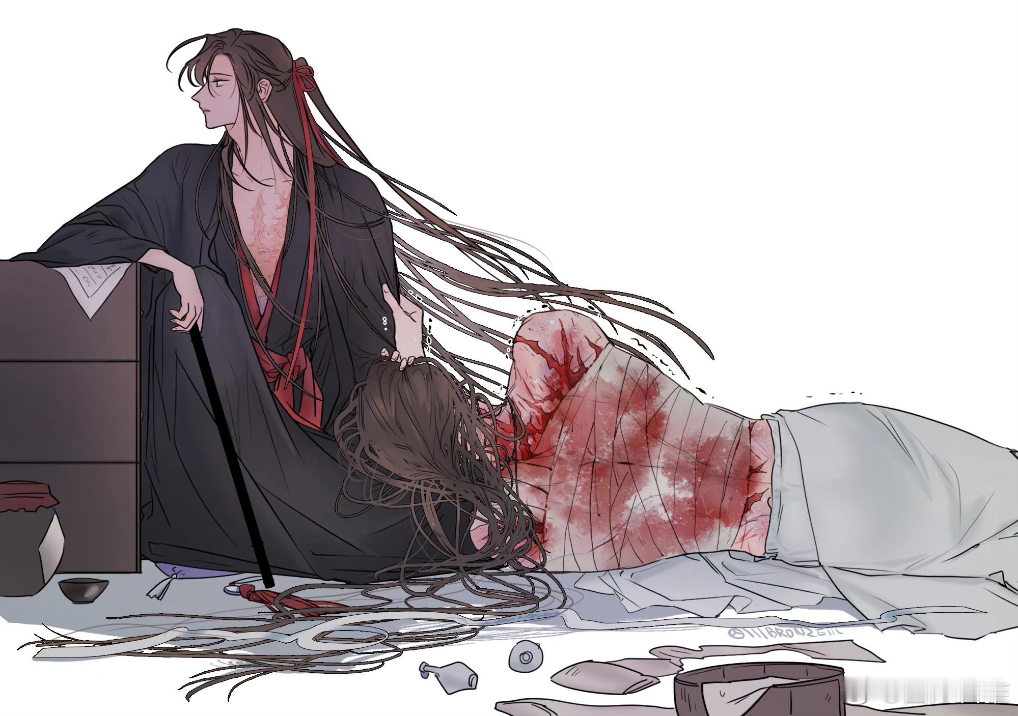 #魔道祖师# “何苦呢？值得吗”“别走”cr:lllbronzelll ​​​