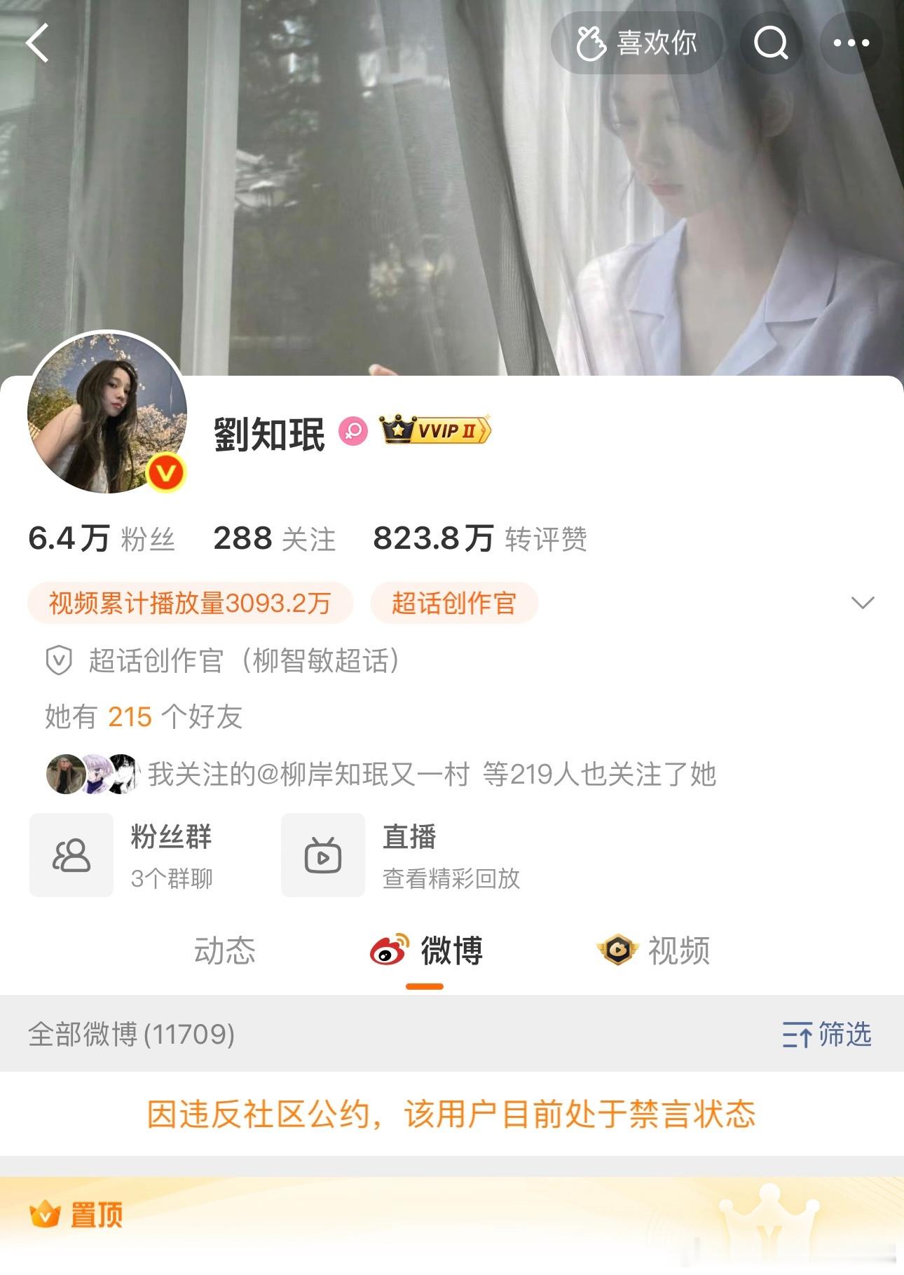 这是怎么啦 柳智敏大粉同时被禁言肯定有情况吧 