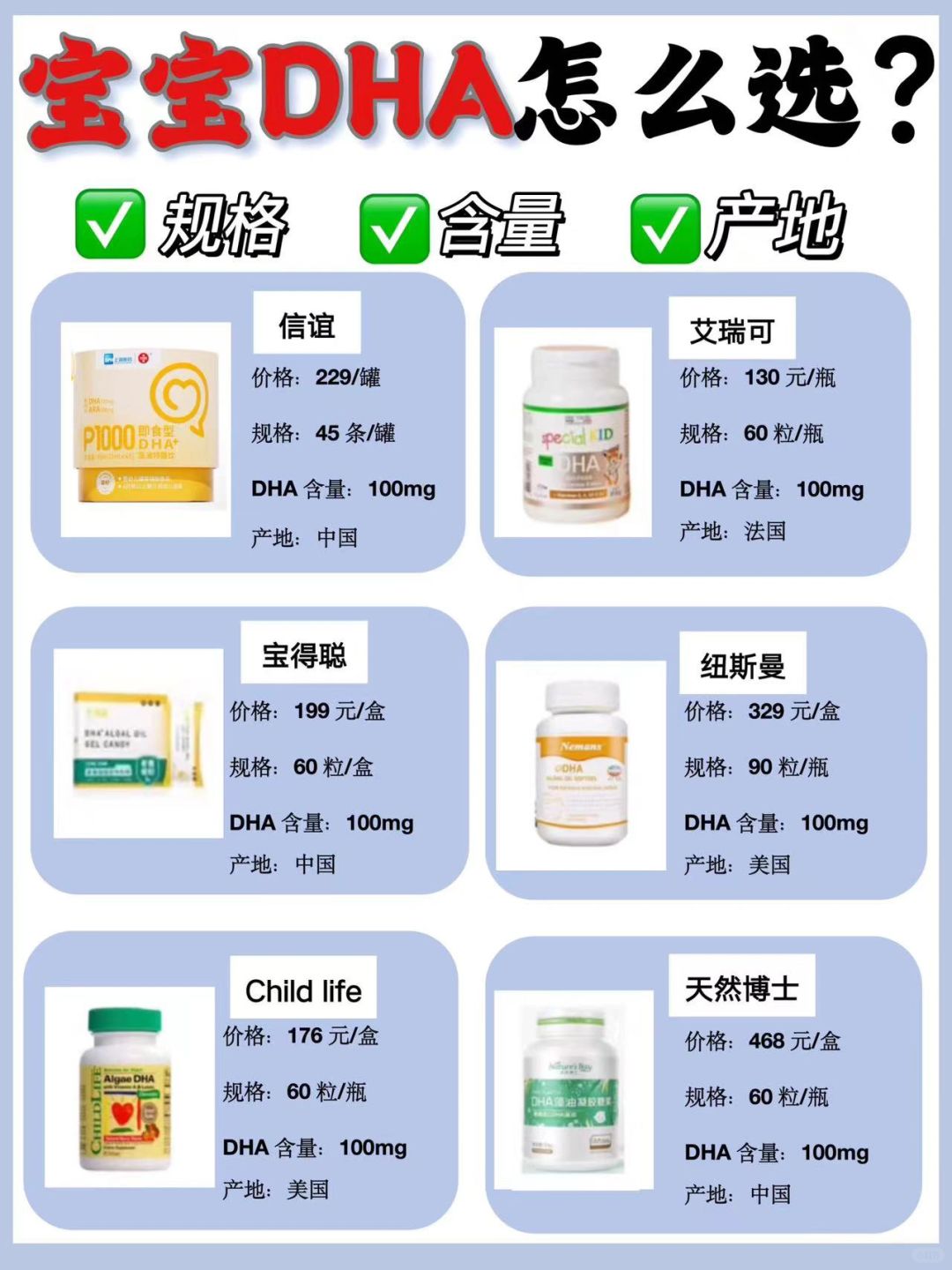 宝宝DHA怎么选❓抓住宝宝大脑发育黄金期‼️