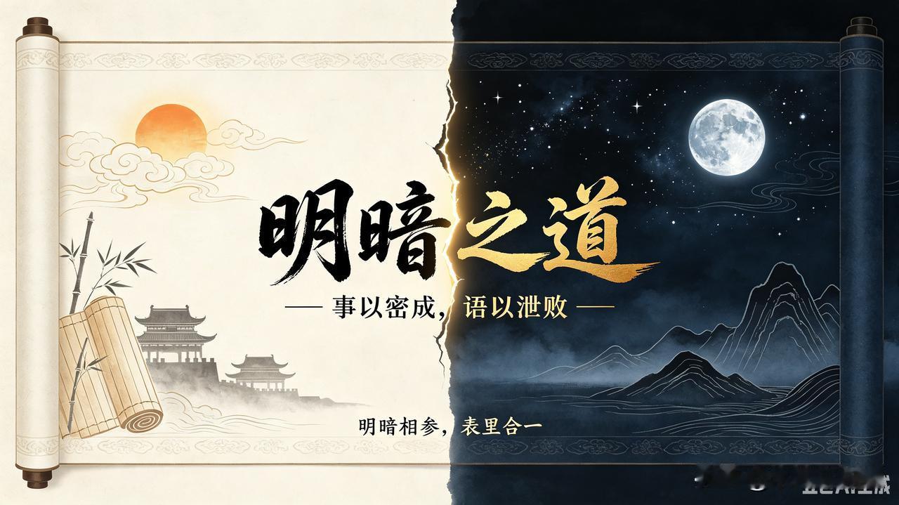 明暗之道：明暗相参方为正道，事以密成，语以泄败
 
天地运化，不离阴阳；世事成败