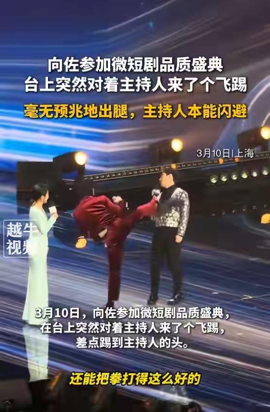 向佐微短剧盛典飞踢主持人？

这波操作把我看懵了。

3月10号上海微短剧品质盛