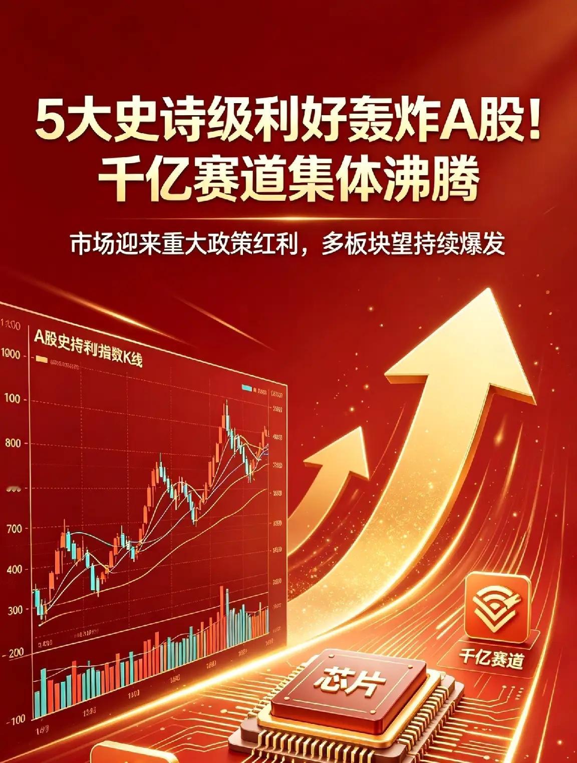 5大史诗级利好轰炸A股！千亿赛道集体沸腾今日A股迎来多重重磅利好密集落地，从AI