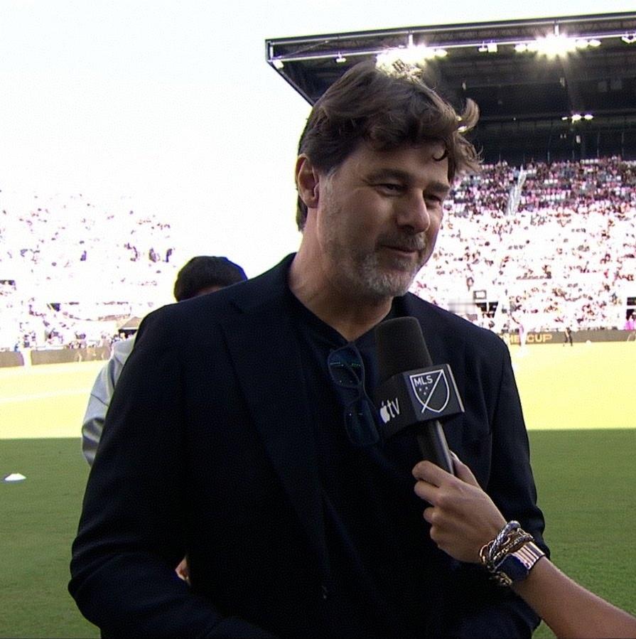 ⭐今天场边也是众星云集啊！✔️美国国家队主教练波切蒂诺也来了！🎤波切蒂诺:“梅