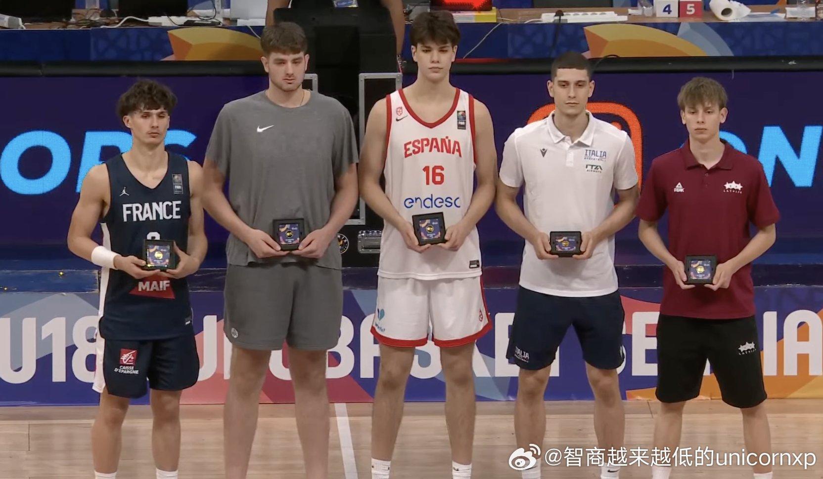 2025U18欧青赛最佳阵容，西班牙中锋Ian Platteeuw(2007-2