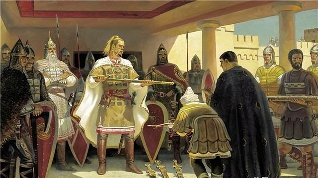 谁是东方和俄罗斯斯拉夫人通商的中间人？

在第聂伯河地区发现了许多窖藏的古代阿拉