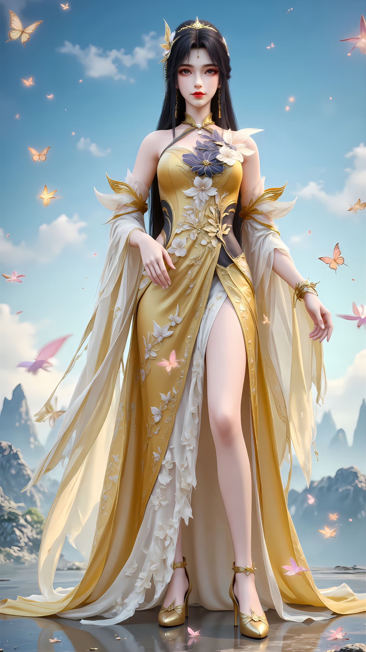 完美世界  王曦【精致美图】一袭长裙，一双美腿，有点傻！ ​​​