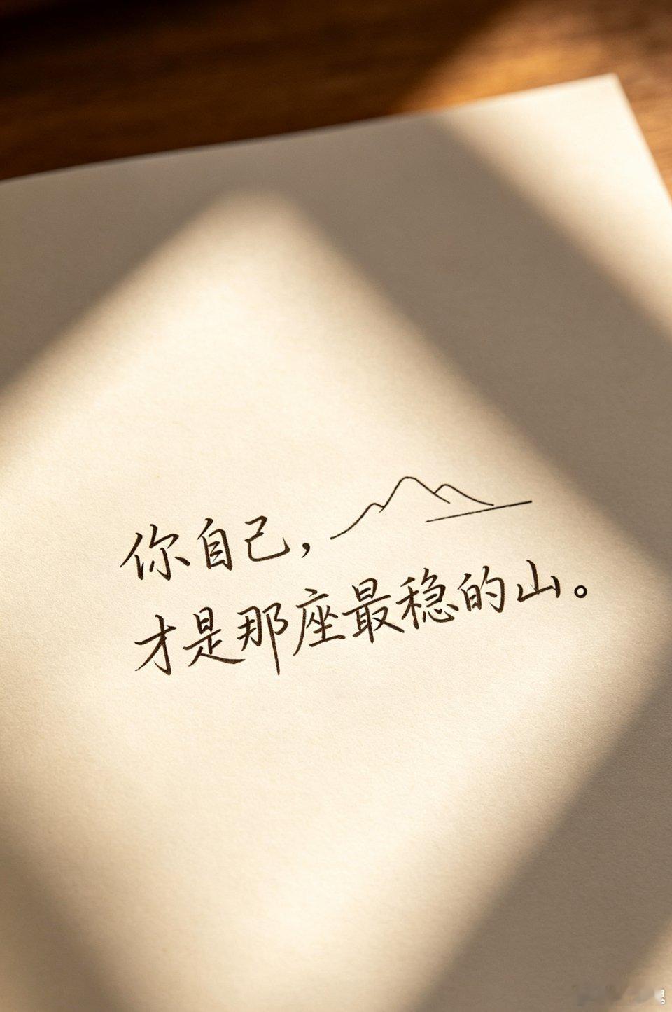 你自己才是那座最稳的山。世上无难事，只要肯登攀。 ​​​