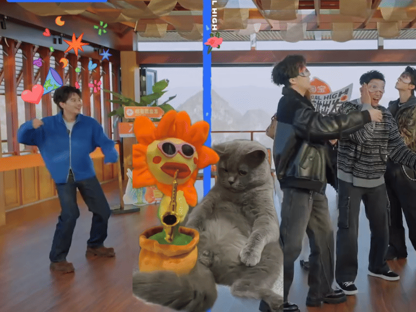 胡先煦 嘚瑟的萨克斯向日葵 胡先煦动作轻快得像风，戳一下就跑，别人怎么都碰不到他