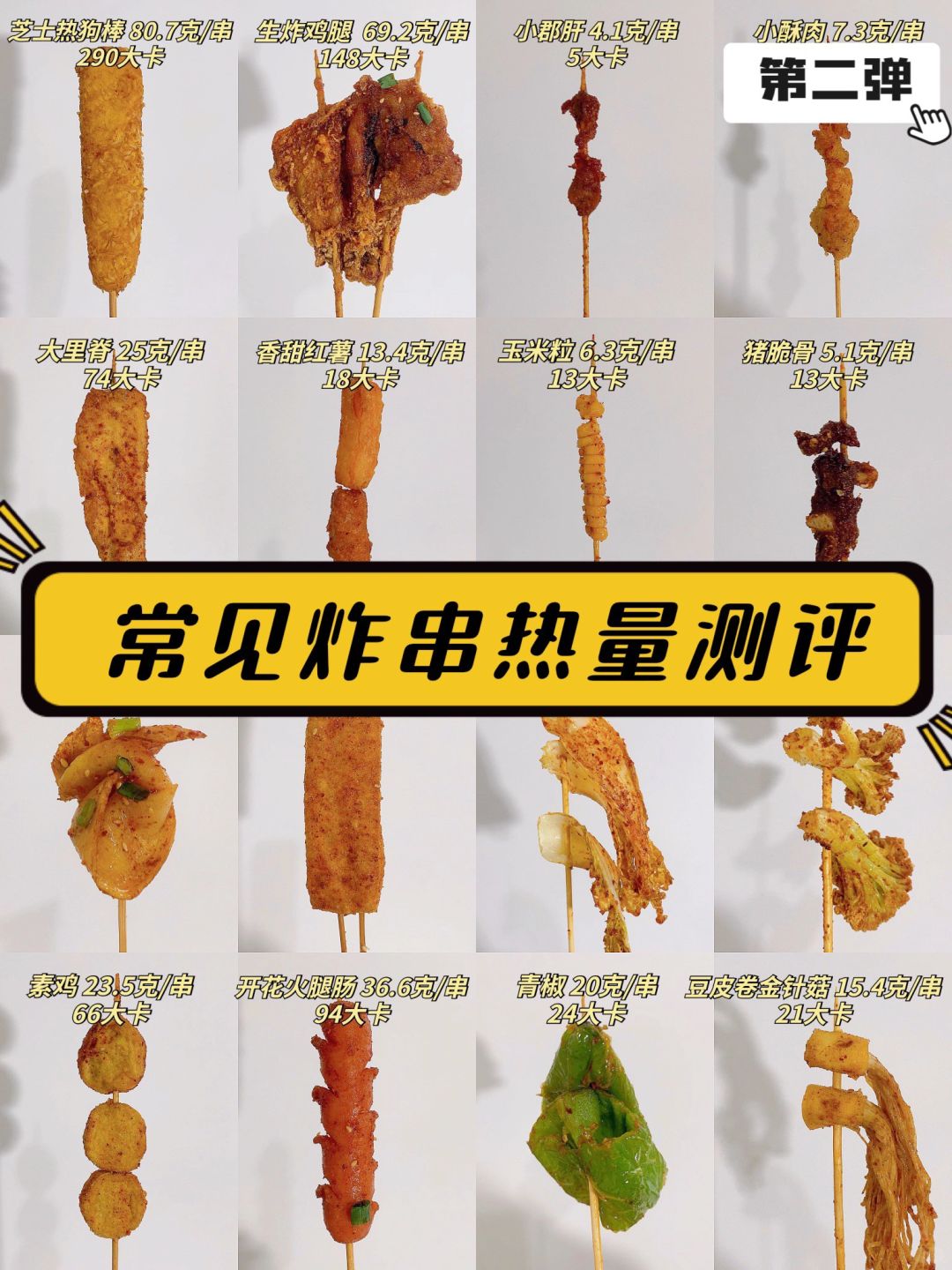 🔥20余款常见炸串热量测评✅超详细版第二弹