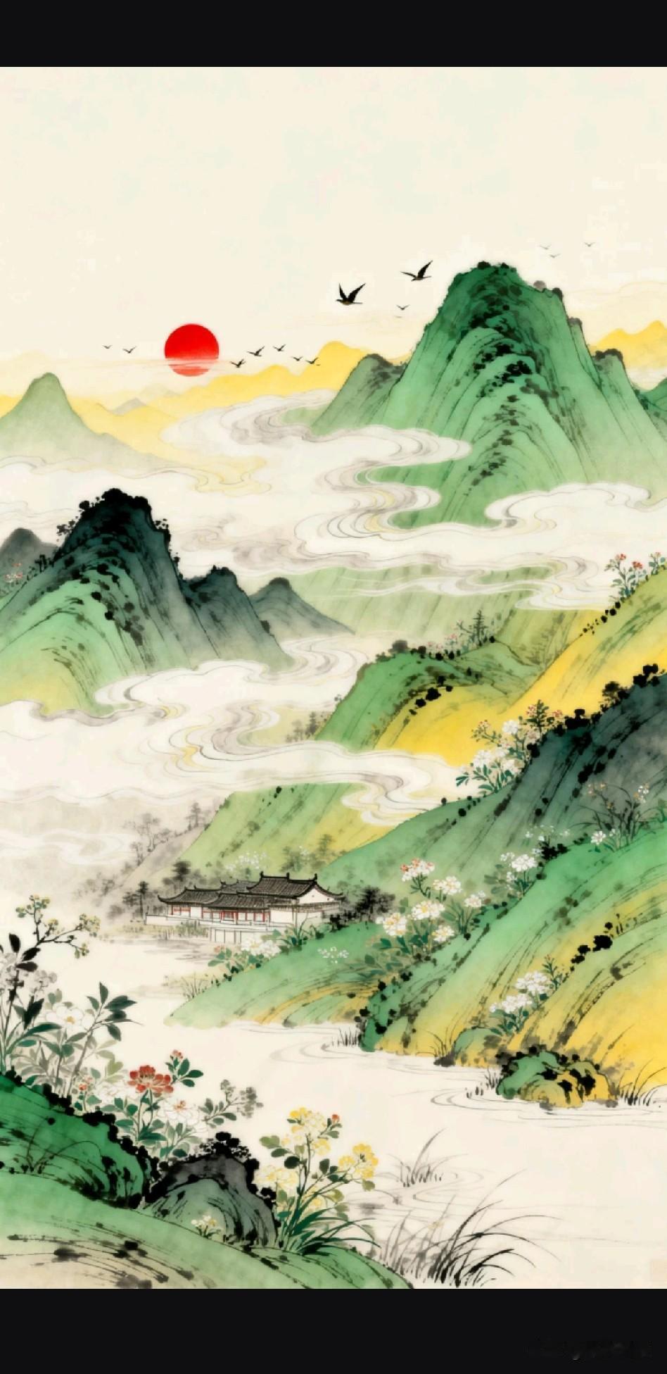 《观世如观云，修心若修竹》

山海相逢自有期，意平万事转如棋。
沉舟侧畔千帆过，