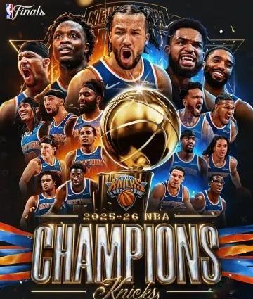 名场面诞生！
尼克斯拿下双冠创下历史，NBA杯、NBA总冠军全部收入囊中！
巧的