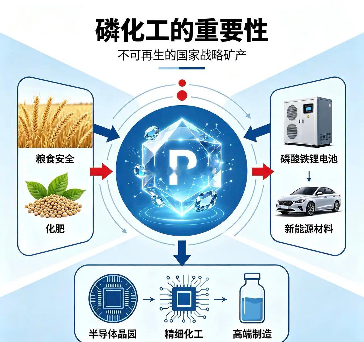 农业科技都离不开！磷是不可再生的国家战略矿产，地位堪比石油。  1. 保障粮食安