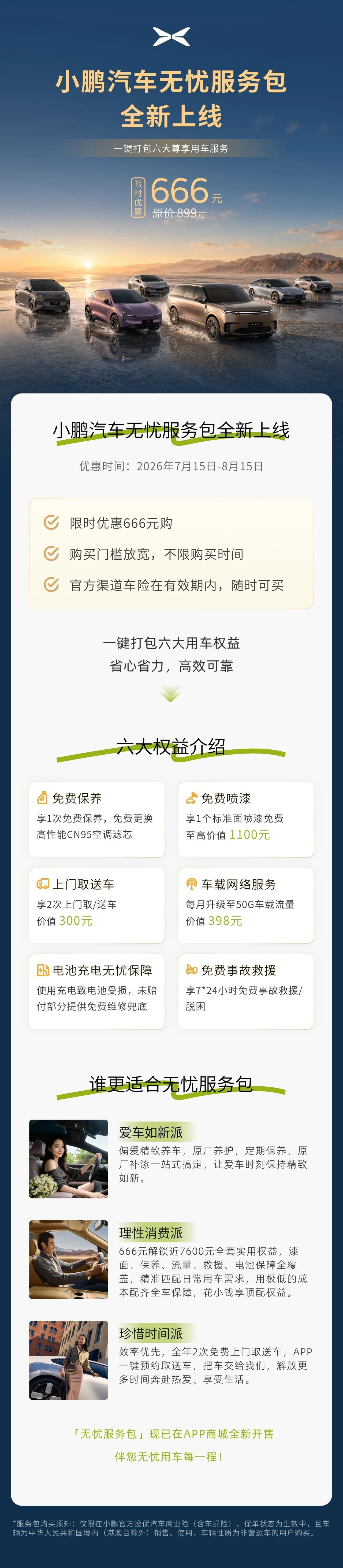 小鹏这个无忧包也真不错啊，才666元